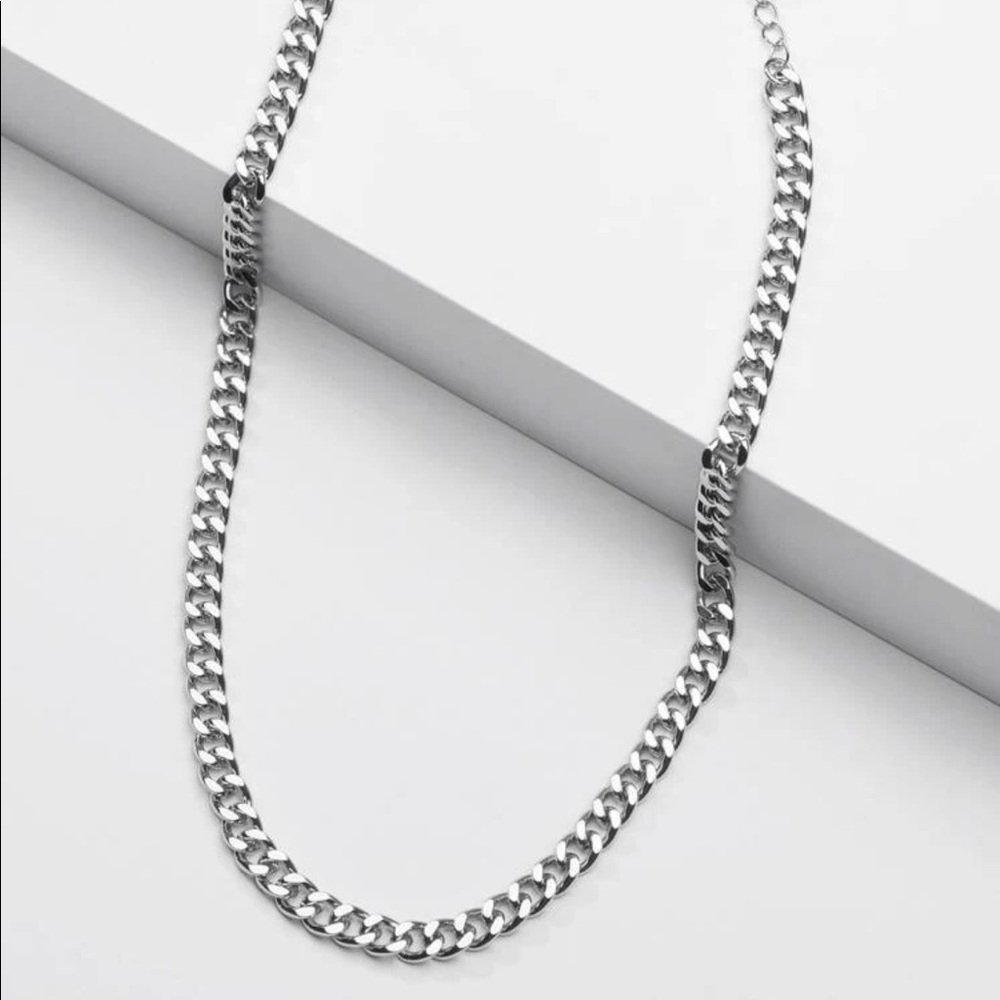 Silver Cuban Link Chain Necklace